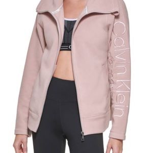 Womens Calvin Klein Performance Polar Fleece Mock Neck Jacket